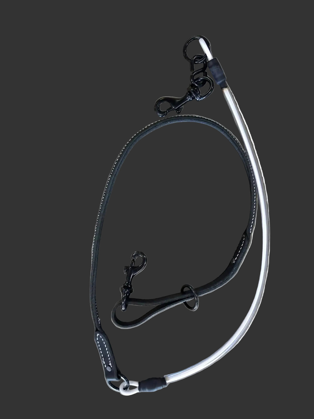 Rolled Leather and white cable